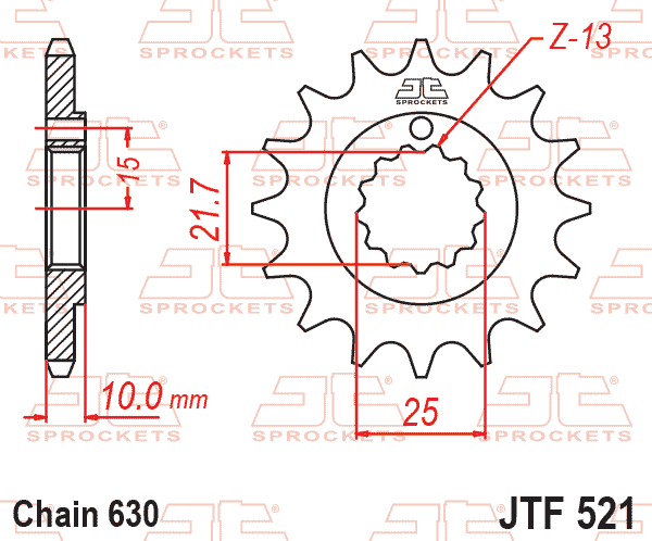 FRONT SPROCKET JTF521.15 JT thumbnail 2