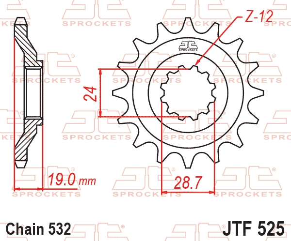 FRONT SPROCKET JTF525.17 JT thumbnail 2