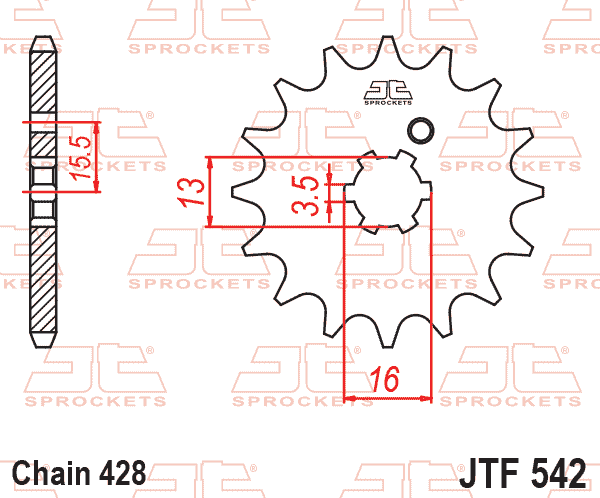 FRONT SPROCKET JTF542.14 JT thumbnail 2