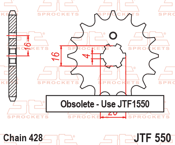 FRONT SPROCKET JTF550.14 JT thumbnail 2