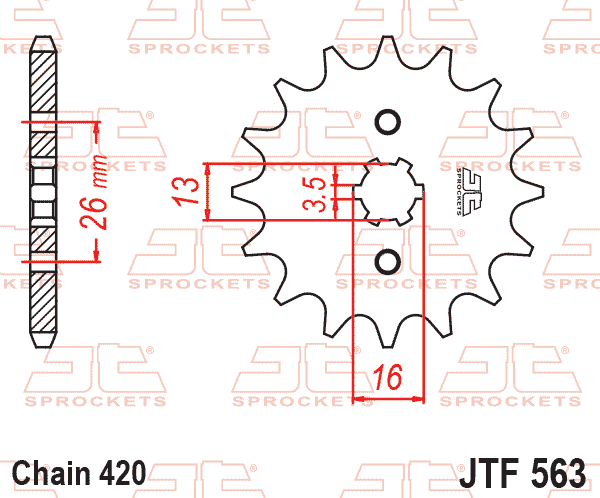 FRONT SPROCKET JTF563.14 JT thumbnail 2