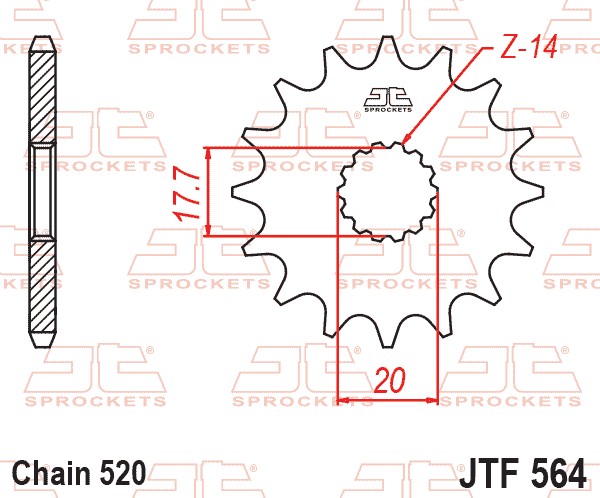 FRONT SPROCKET JTF564.12 JT thumbnail 2