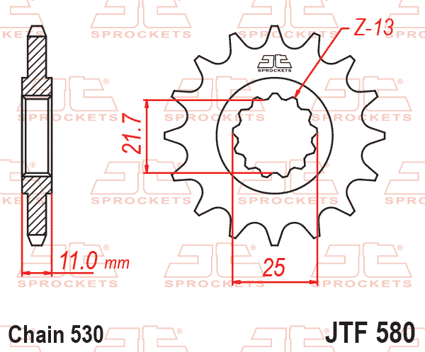 FRONT SPROCKET JTF580.15 JT thumbnail 2