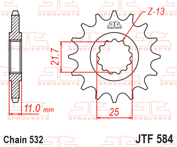 FRONT SPROCKET JTF584.16 JT thumbnail 2