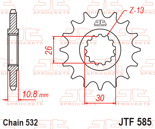 FRONT SPROCKET JTF585.17 JT thumbnail 2