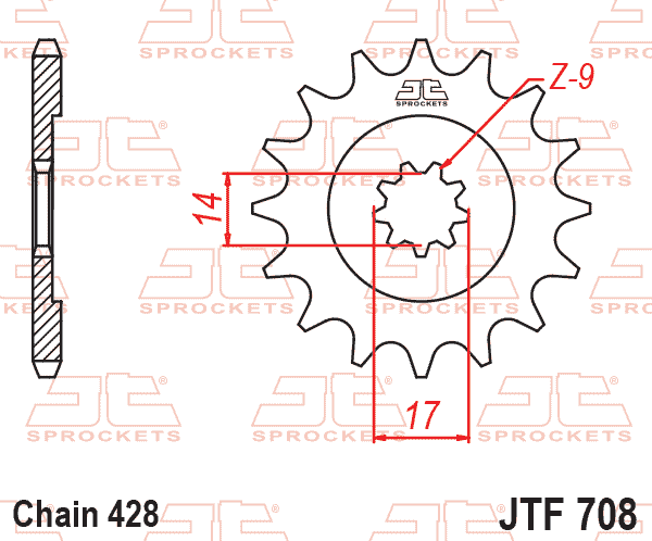 FRONT SPROCKET JTF708.14 JT thumbnail 2