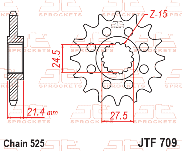 FRONT SPROCKET JTF709.17 JT thumbnail 2