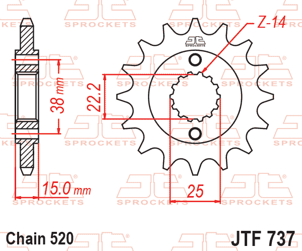 FRONT SPROCKET JTF737.15 JT thumbnail 2