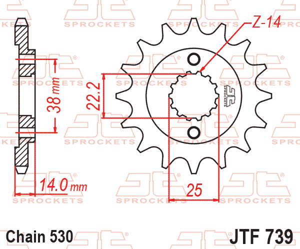 FRONT SPROCKET JTF739.15 JT thumbnail 2