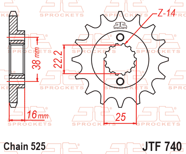 FRONT SPROCKET JTF740.15 JT thumbnail 2
