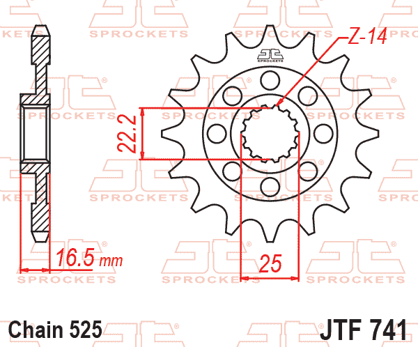 FRONT SPROCKET JTF741.14 JT thumbnail 2