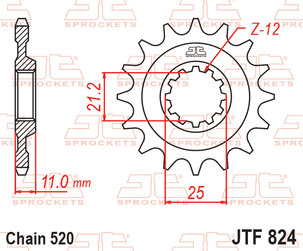 FRONT SPROCKET JTF824.17 JT thumbnail 2