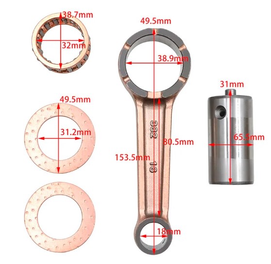 Connecting Rod Kit, Suzuki GN250 1985-2001 E TU250 X DR250S GZ250, FITMENT: For Suzuki 12161-38201 For Suzuki 12161-38200 thumbnail 2