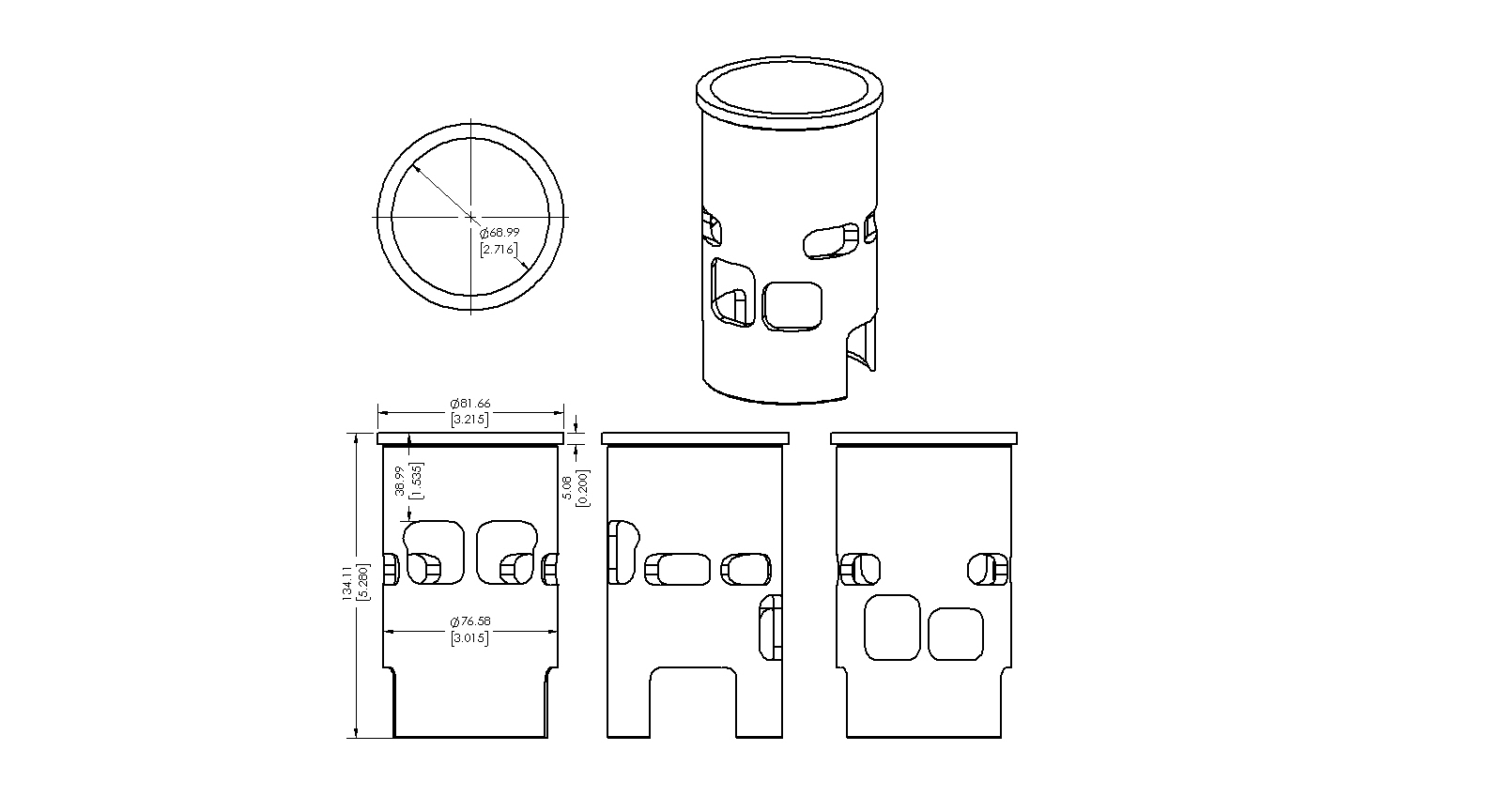 CYLINDER SLEEVE 73-74 HONDA CR250 70mm VINTCO SLH04A thumbnail 5