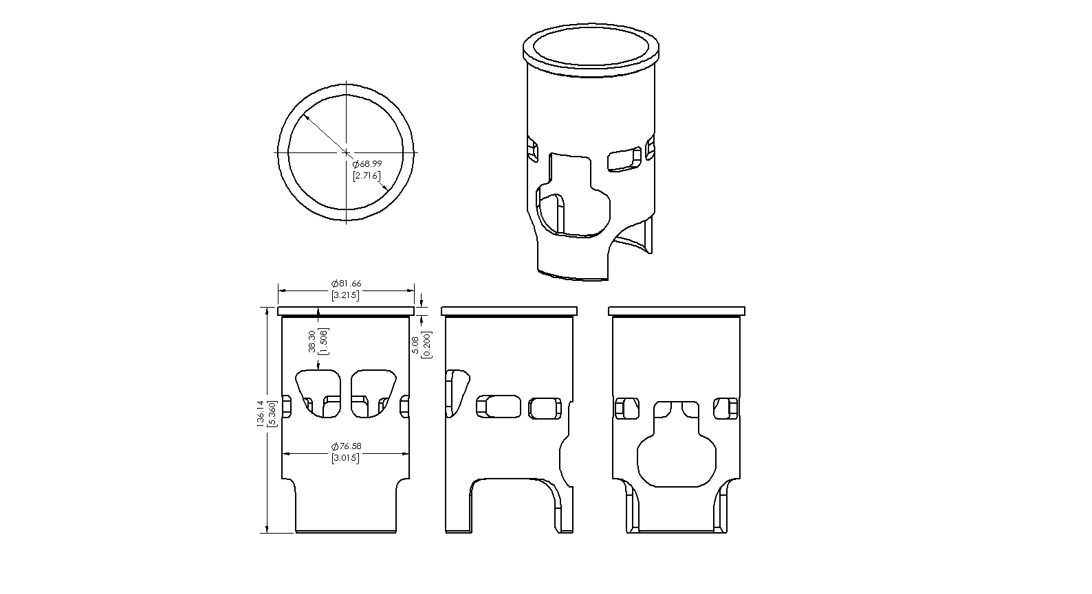CYLINDER SLEEVE 78-80 HONDA CR 250 70mm VINTCO SLH06A thumbnail 5