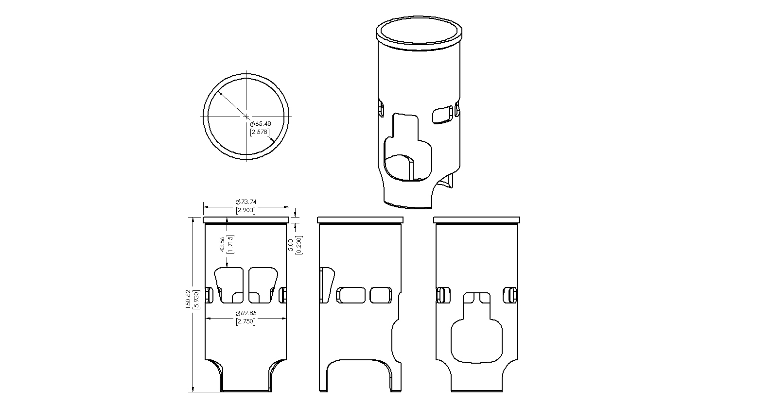 CYLINDER SLEEVE 81-83 HONDA CR 250 66mm VINTCO SLH07A thumbnail 5