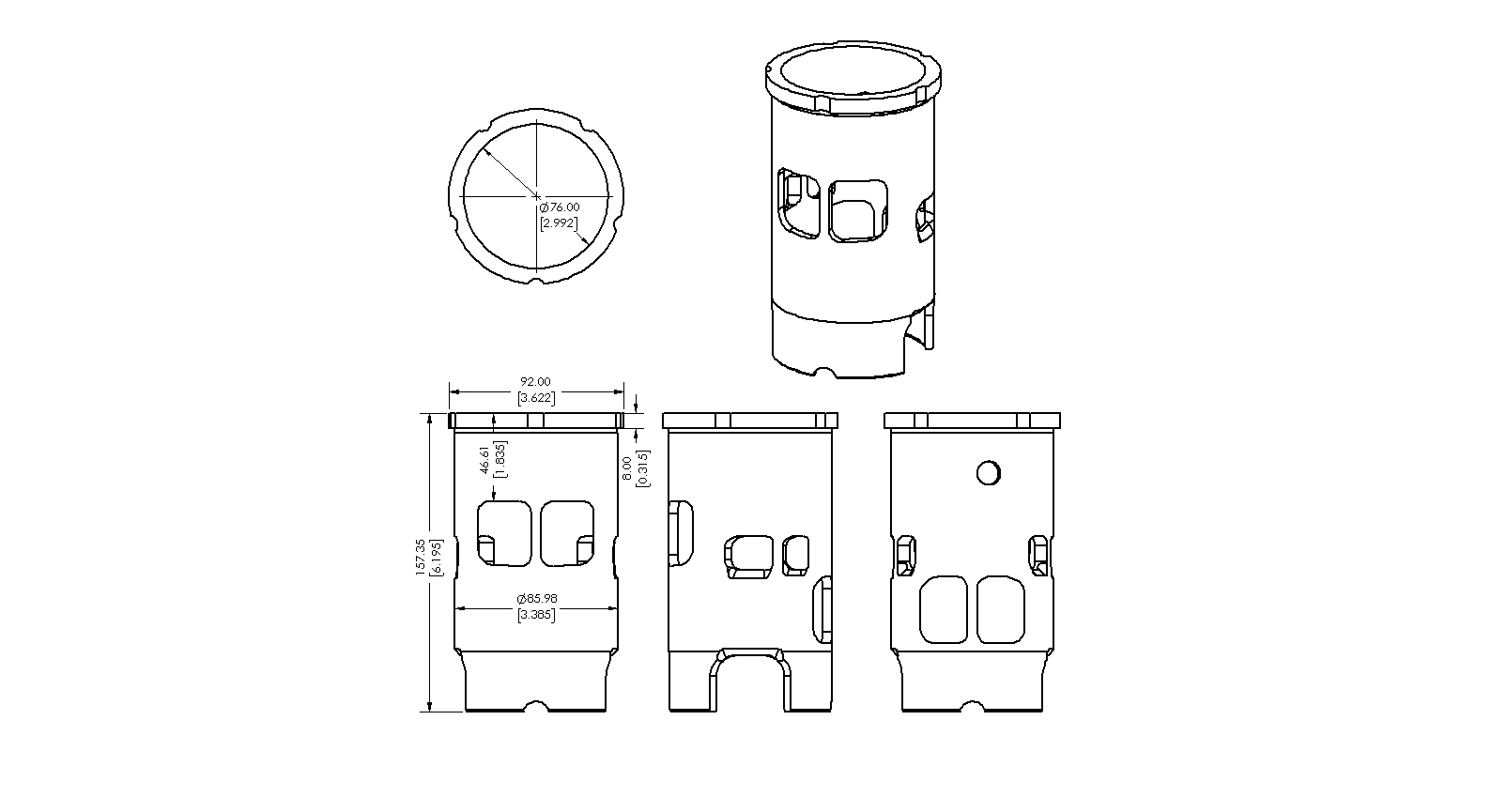 CYLINDER SLEEVE 74-81 MAICO 400 77mm VINTCO SLM02A thumbnail 5