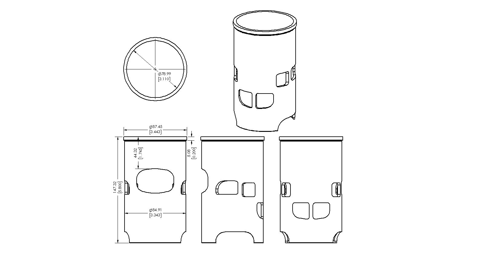 CYLINDER SLEEVE 78-78 SUZUKI RM 400 80mm VINTCO SLS05A thumbnail 5