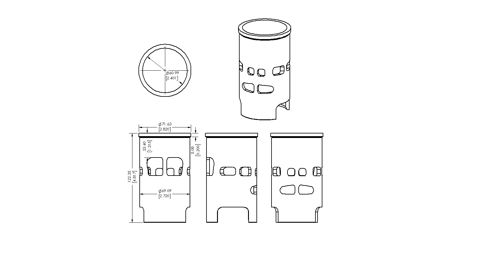 CYLINDER SLEEVE 80-84 SUZUKI PE 175 62mm VINTCO SLS08A thumbnail 5