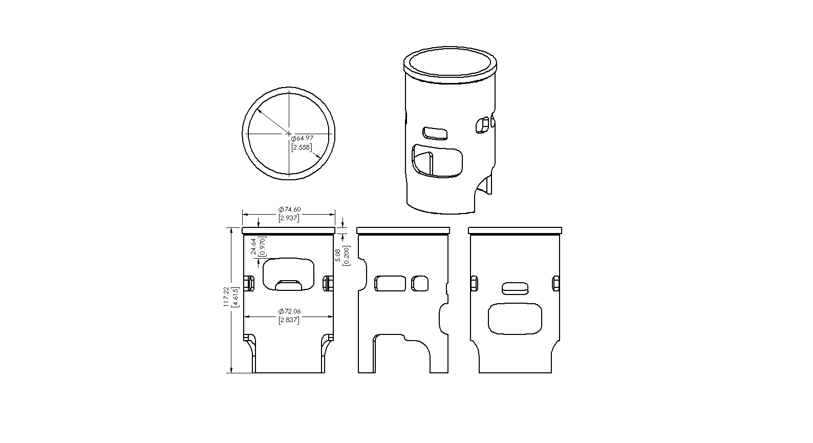 CYLINDER SLEEVE 77-79 YAMAHA YZ IT 175 66MM VINTCO SLY08A thumbnail 5