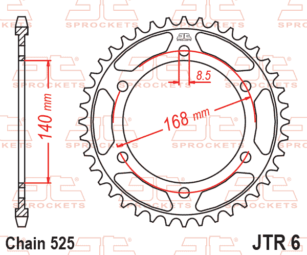 REAR SPROCKET JTR6.41 JT 525 thumbnail 2