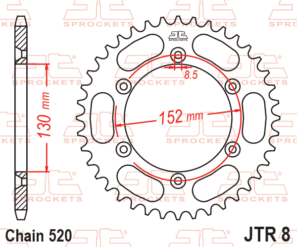 REAR SPROCKET JTR8.48JT 520 thumbnail 2