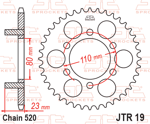 REAR SPROCKET JTR19.36 JT 520 thumbnail 2