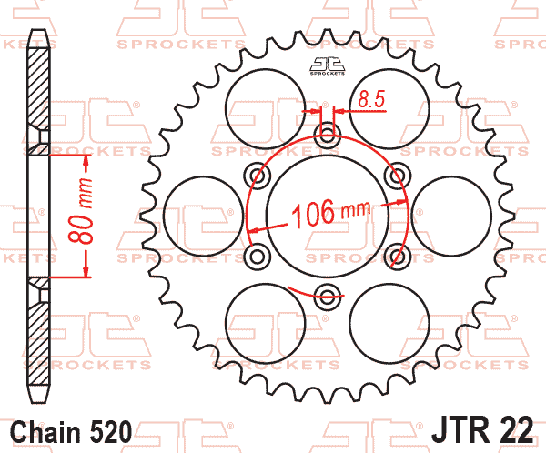 REAR SPROCKET JTR22.49 JT 520 thumbnail 2