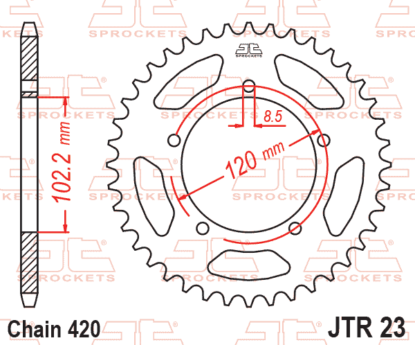 REAR SPROCKET JTR23.47 JT 520 thumbnail 2