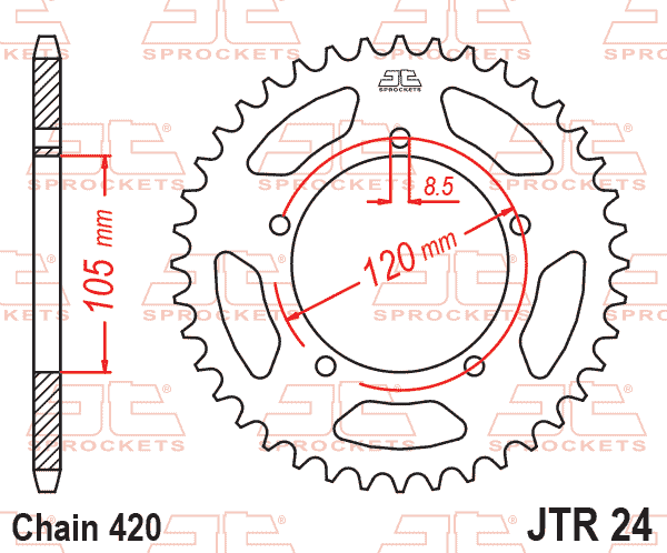 REAR SPROCKET JTR24.51 JT 420 BLACK thumbnail 2