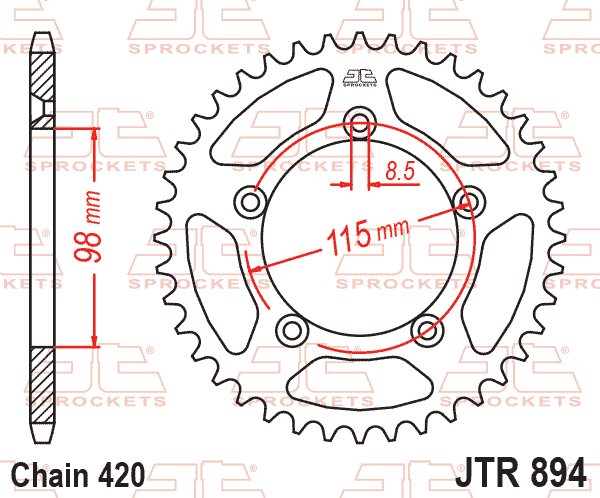 REAR SPROCKET STEEL JTR894.50 thumbnail 7