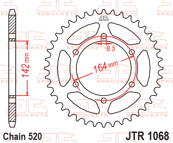 REAR SPROCKET JTR1068.46 JT SILVER thumbnail 2
