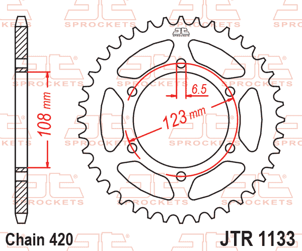 REAR SPROCKET STEEL HARD ZBK, C45 INDUCTION JTR1133.53ZBK thumbnail 2