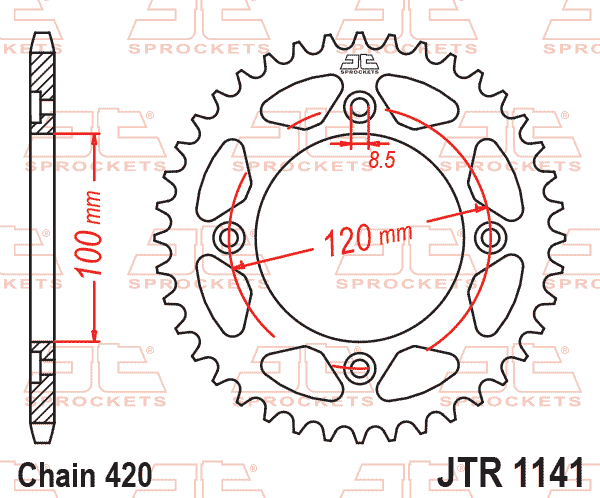 REAR SPROCKET BETAMOTOR 50, JTR1141.50 thumbnail 2