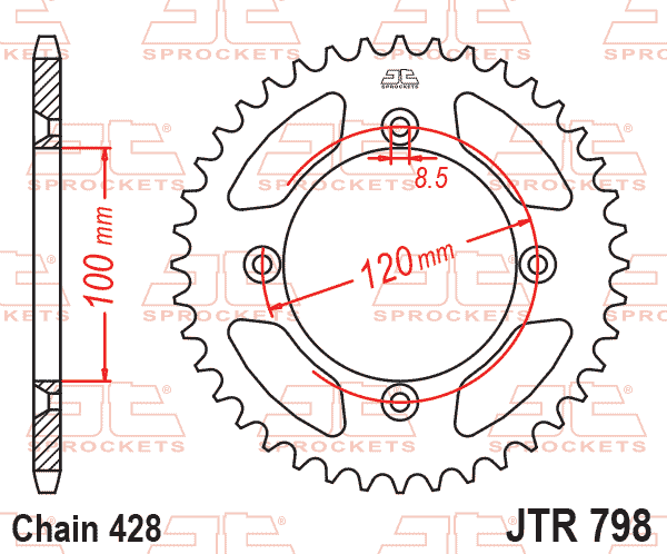 REAR SPROCKET STEEL JTR798.47 BLACK JTR798.47, SR798-47 thumbnail 2