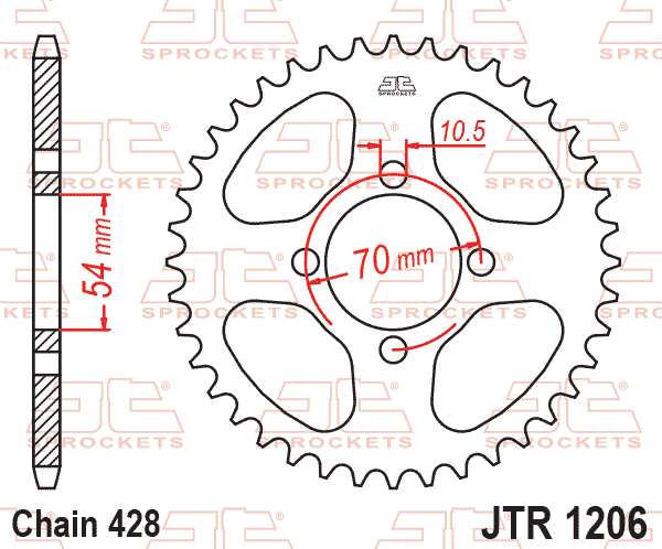 REAR SPROCKET JTR1206.44 STEEL thumbnail 2