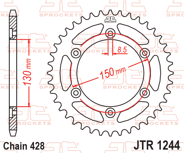 REAR SPROCKET JTR1244.54 STEEL, HONDA ROAD JT thumbnail 2