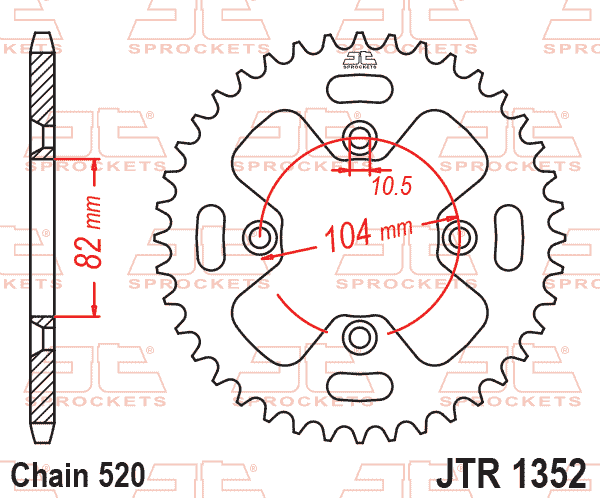 REAR SPROCKET JTR1352.40 JT thumbnail 2