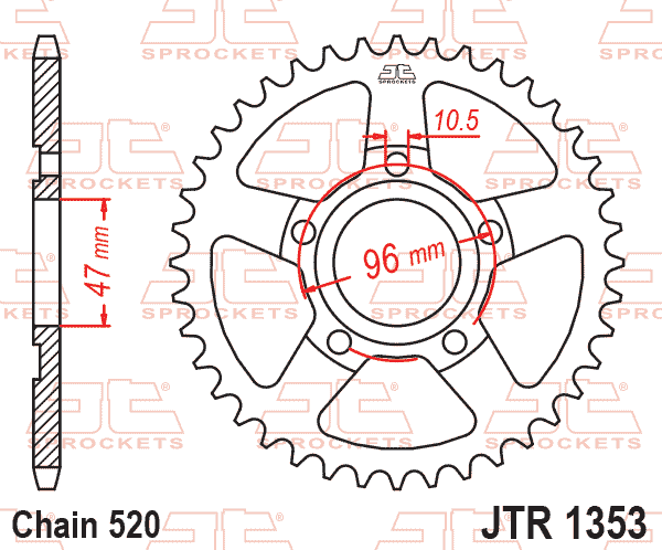 REAR SPROCKET JTR1353.40 STEEL thumbnail 2