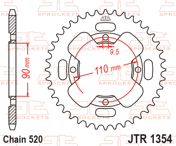 REAR SPROCKET JTR1354.38 STEEL BLACK thumbnail 2