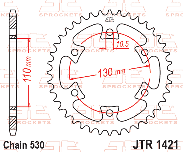 REAR SPROCKET JTR1421.40 JT thumbnail 2