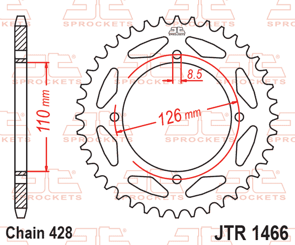 REAR SPROCKET JTR1466.44 JT thumbnail 2