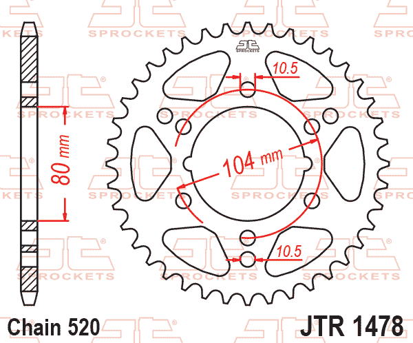 REAR SPROCKET JTR1478.43 JT thumbnail 2