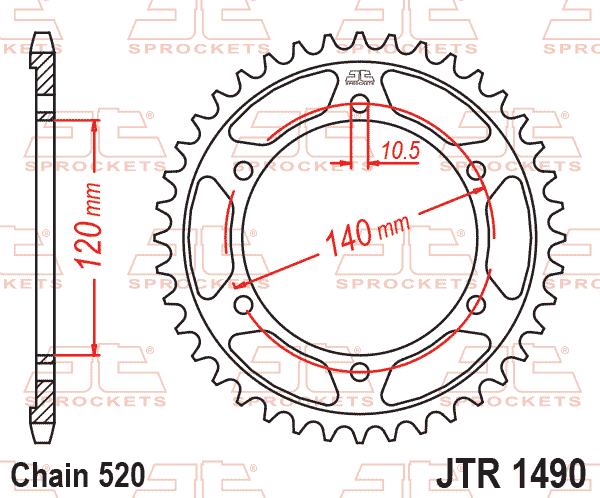 REAR SPROCKET JTR1490.40 JT thumbnail 2