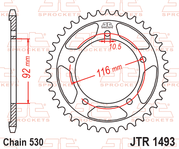 REAR SPROCKET JTR1493.42 JT thumbnail 2