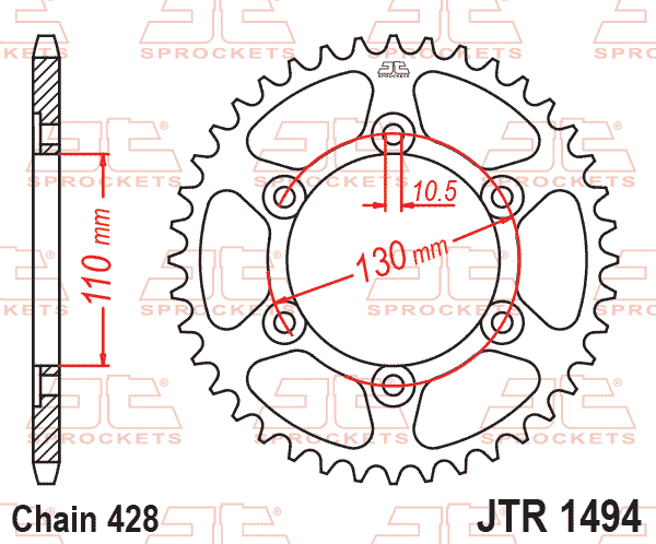 REAR SPROCKET KAWASAKI, JTR1494.56 thumbnail 2