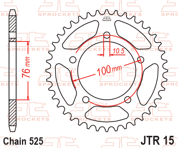 REAR SPROCKET BENELLI, JTR15.44 thumbnail 2