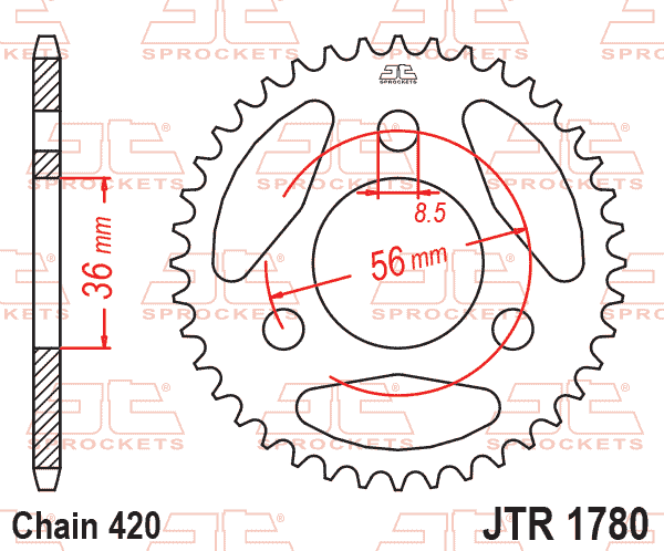 REAR SPROCKET JTR1780.28 STEEL BLACK thumbnail 2