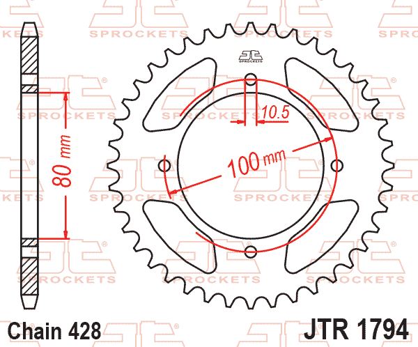 REAR SPROCKET STEEL JTR1794.45 thumbnail 2