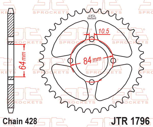 REAR SPROCKET STEEL JTR1796.49 thumbnail 2